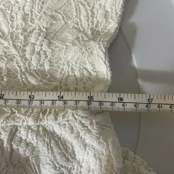 Free People Shake it Up Crochet Lace Illusion Neck Dress Small Bohemian Ivory - Picture 7 of 9